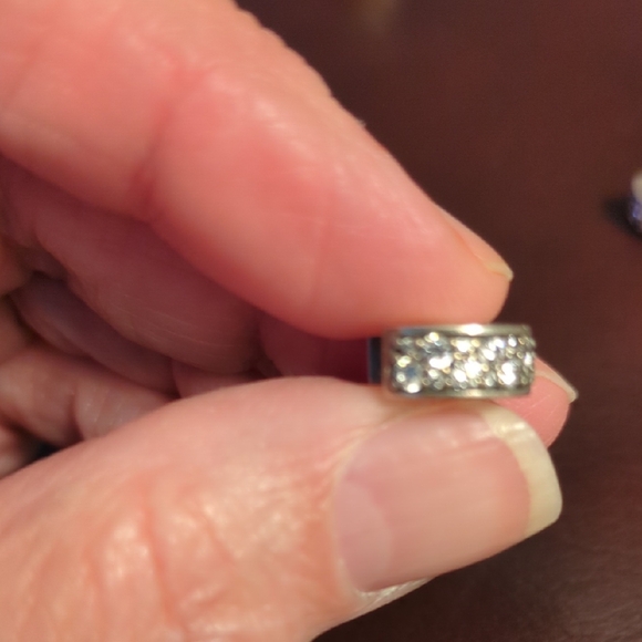 Pandora Charm Sterling Silver With Two Spacers , Rhinestone Accents. - Picture 5 of 9